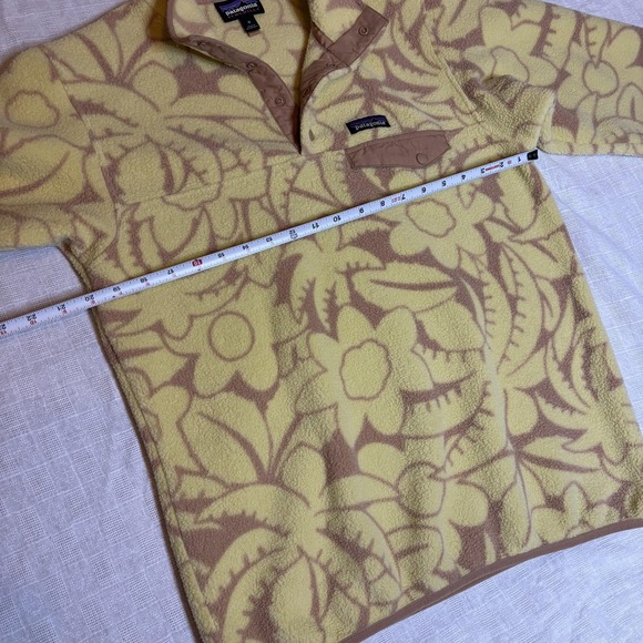 Patagonia Synchilla Pullover Womens Medium Yellow Floral Snap-T Fleece Jacket - Picture 7 of 9